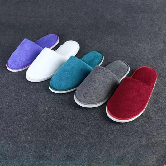 Multi-Color Soft Cotton Slippers for Men and Women - Unisex Indoor Spa Slippers