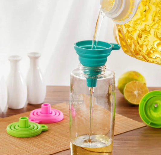 Mini Foldable Silicon funnel Liquid Transfer Collapsible Silicone Funnel Liquid Dispenser Oil Hopper Funnel Kitchen Tools