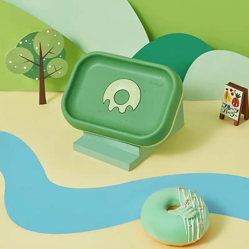 Creative Cute Soap Dish, Donut Pattern Soap Tray, Soap Holder For Bathroom