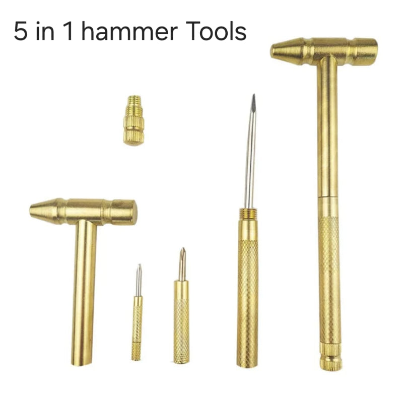 5in1 Strong Mini Hammer and Screw Driver Hand Tools Set