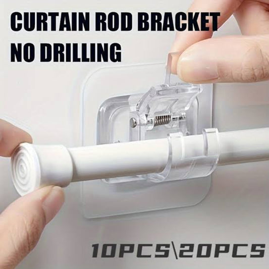 Pack of 2 Transparent PVC Adhesive Curtain Rod Hook Pipe (PACK OF 2)