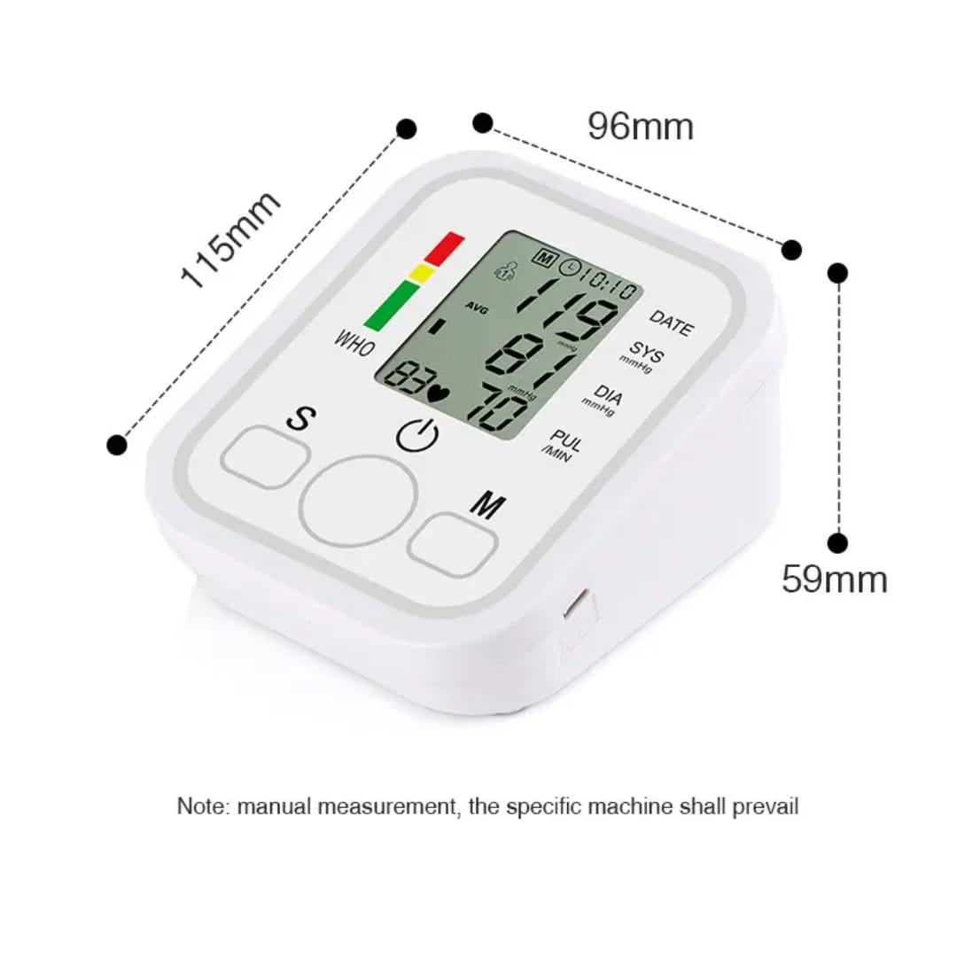 Digital Blood Pressure Monitor – Fully Automatic Upper Arm BP Machine with Heart Rate Monitor