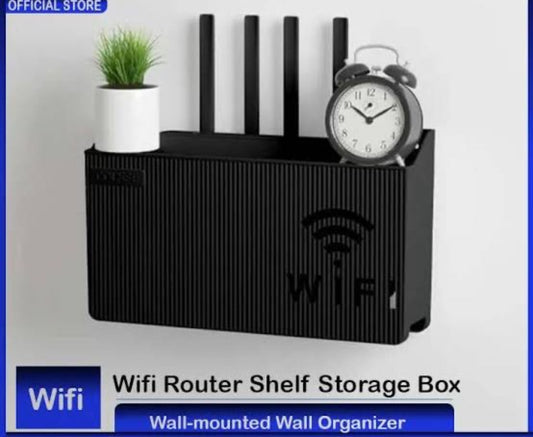 Wall Mounted Wireless Wifi Router Shelf ABS Plastic Storage Box Random Color
